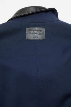 Bomber with faux leather collar