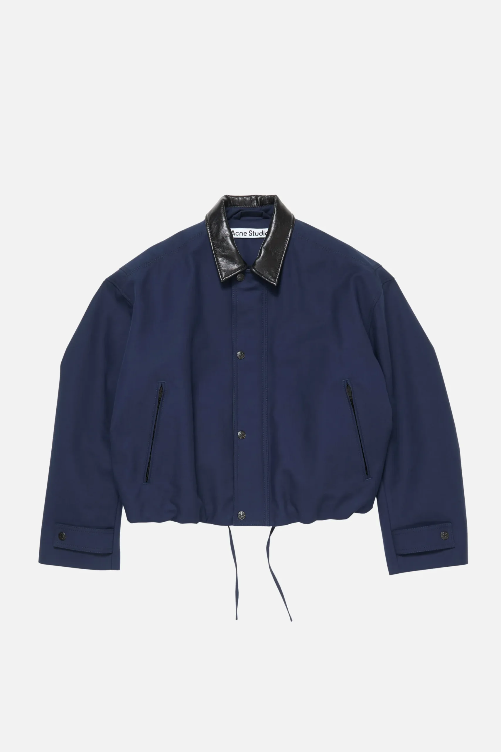 Bomber with faux leather collar