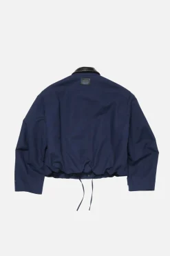 Bomber with faux leather collar