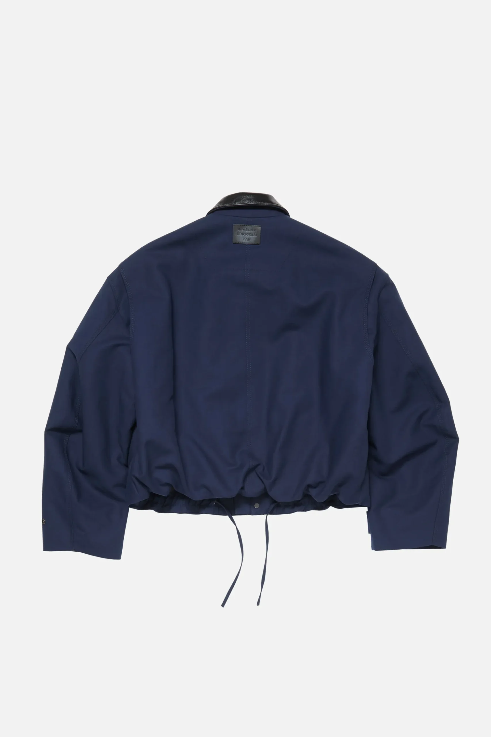 Bomber with faux leather collar