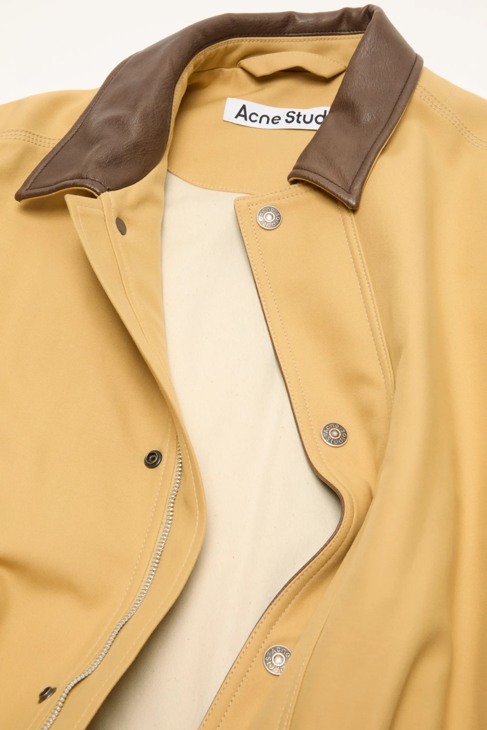 Bomber with faux leather collar