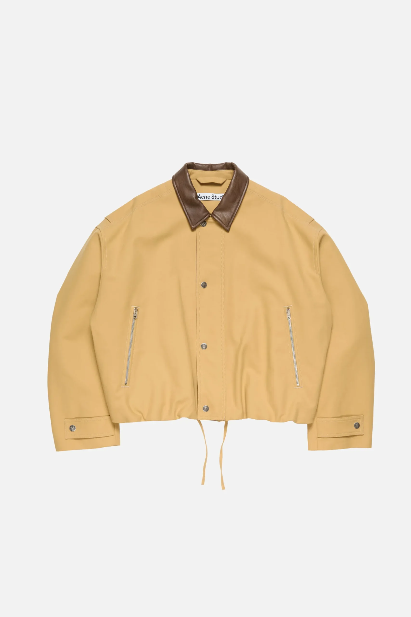 Bomber with faux leather collar