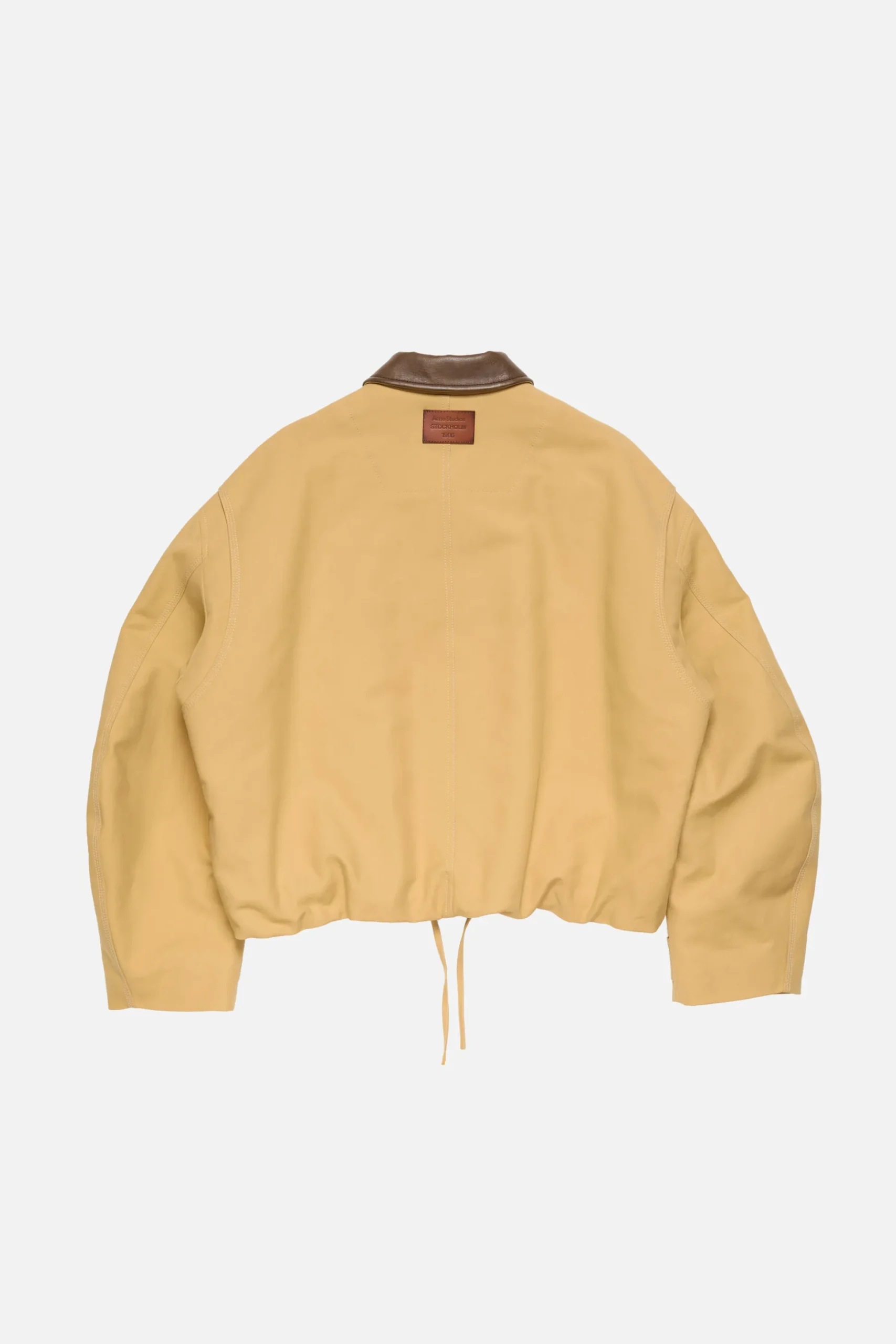 Bomber with faux leather collar