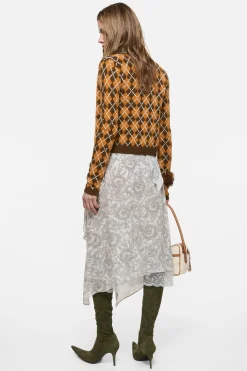 Bouclé Argyle Knit Cardigan