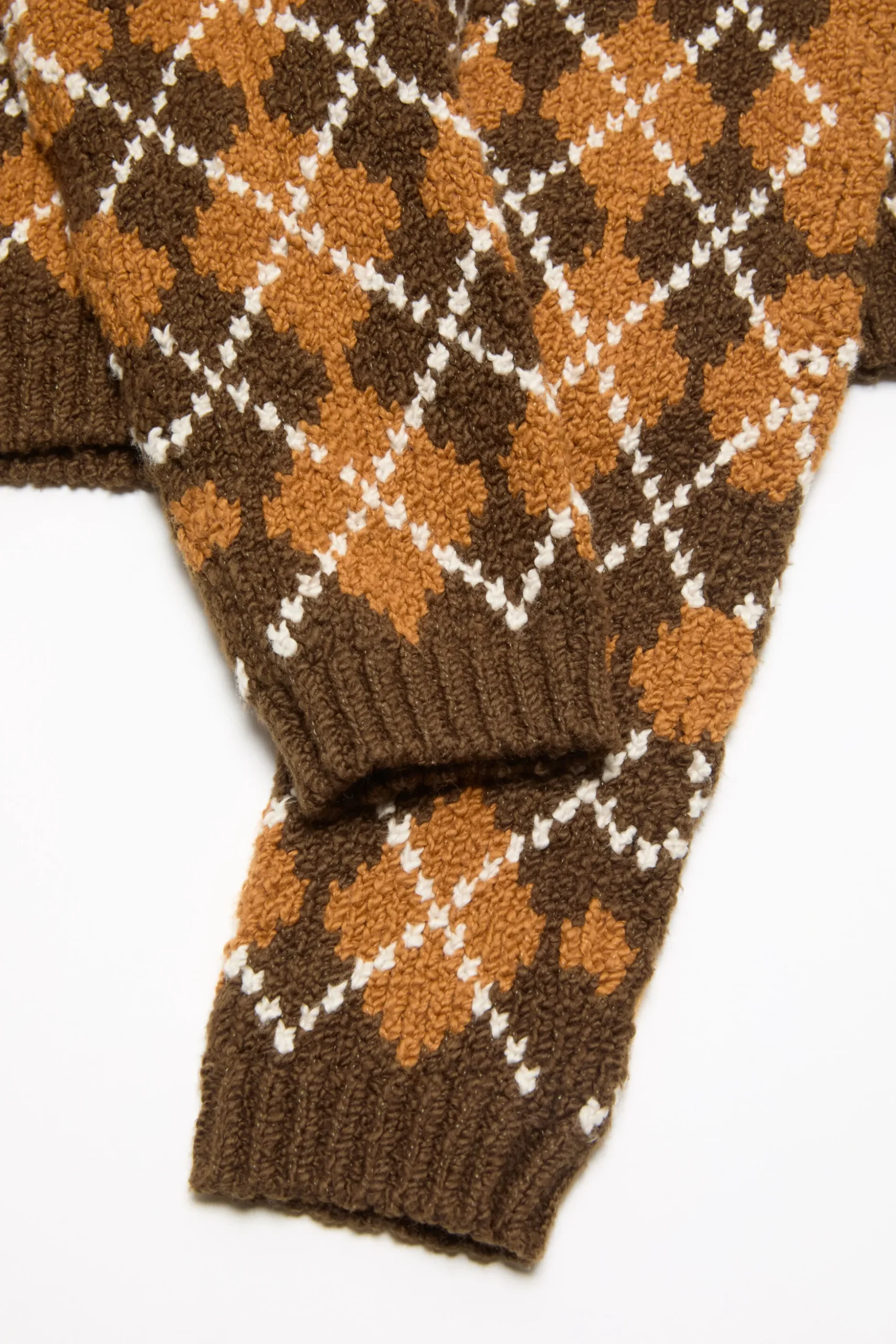 Bouclé Argyle Knit Cardigan