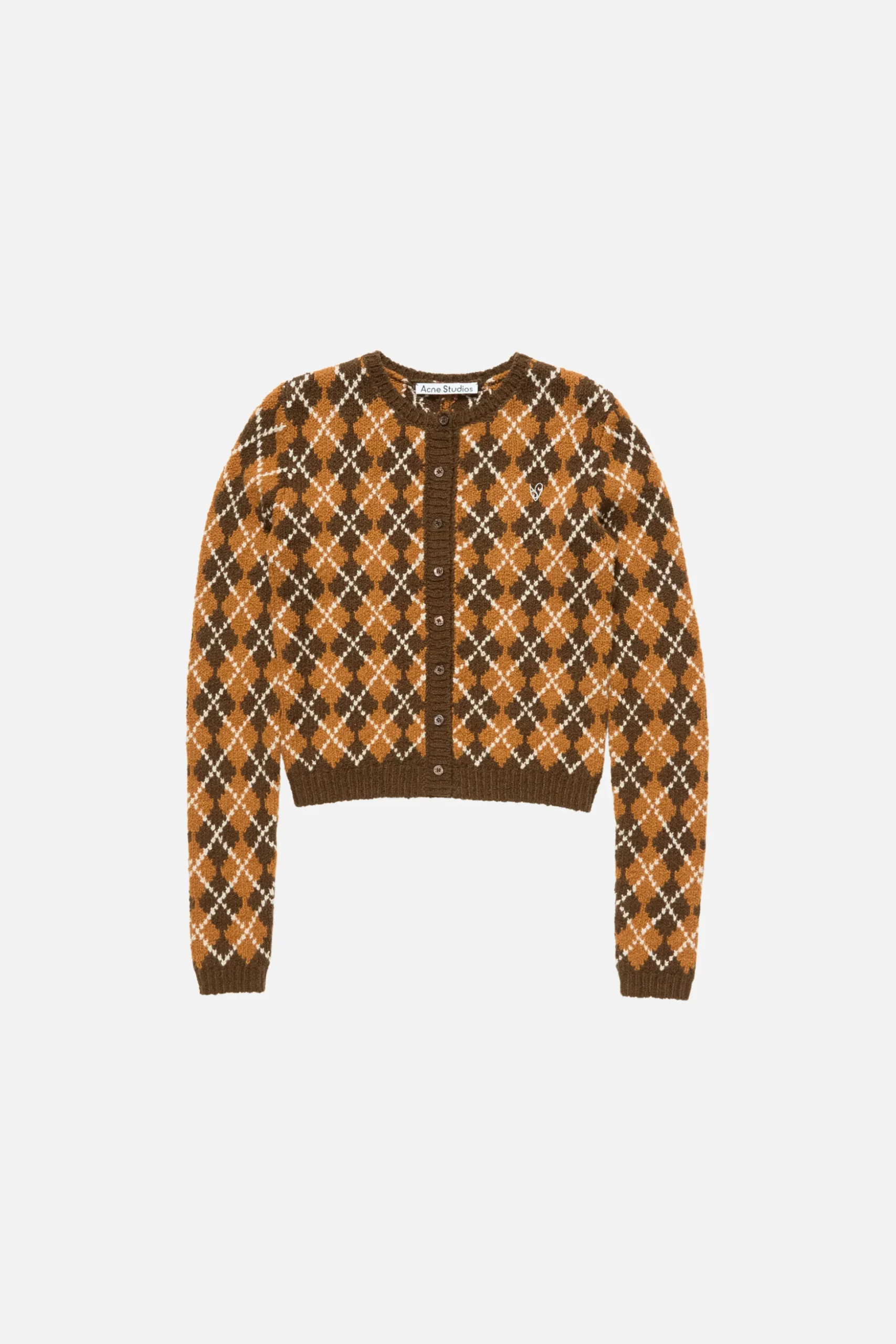 Bouclé Argyle Knit Cardigan