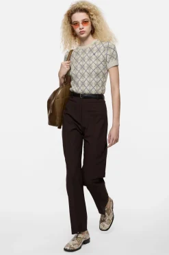 Bouclé Argyle Knit Sweater