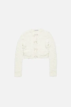 Bow wool cardigan