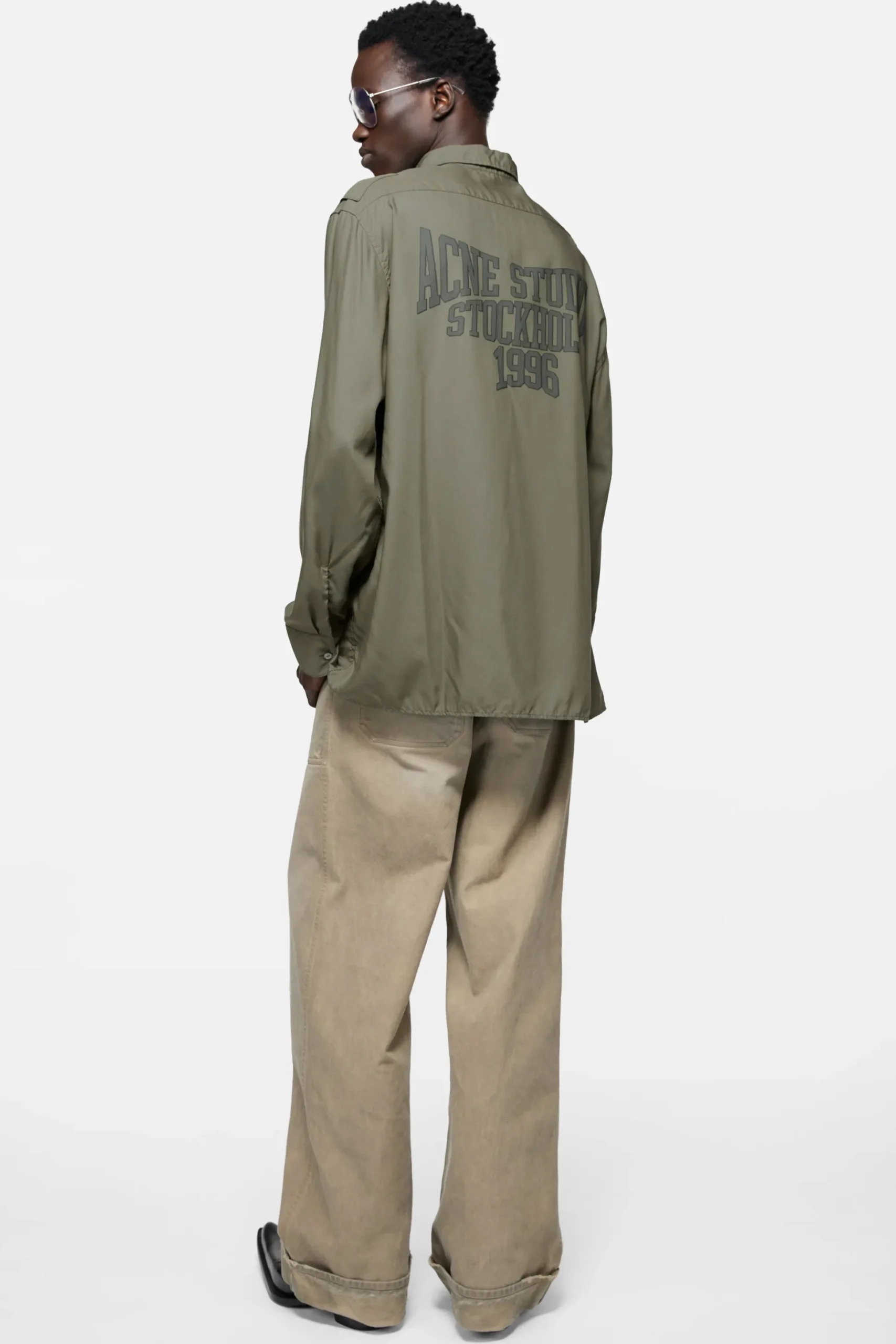 Button-up shirt with logo