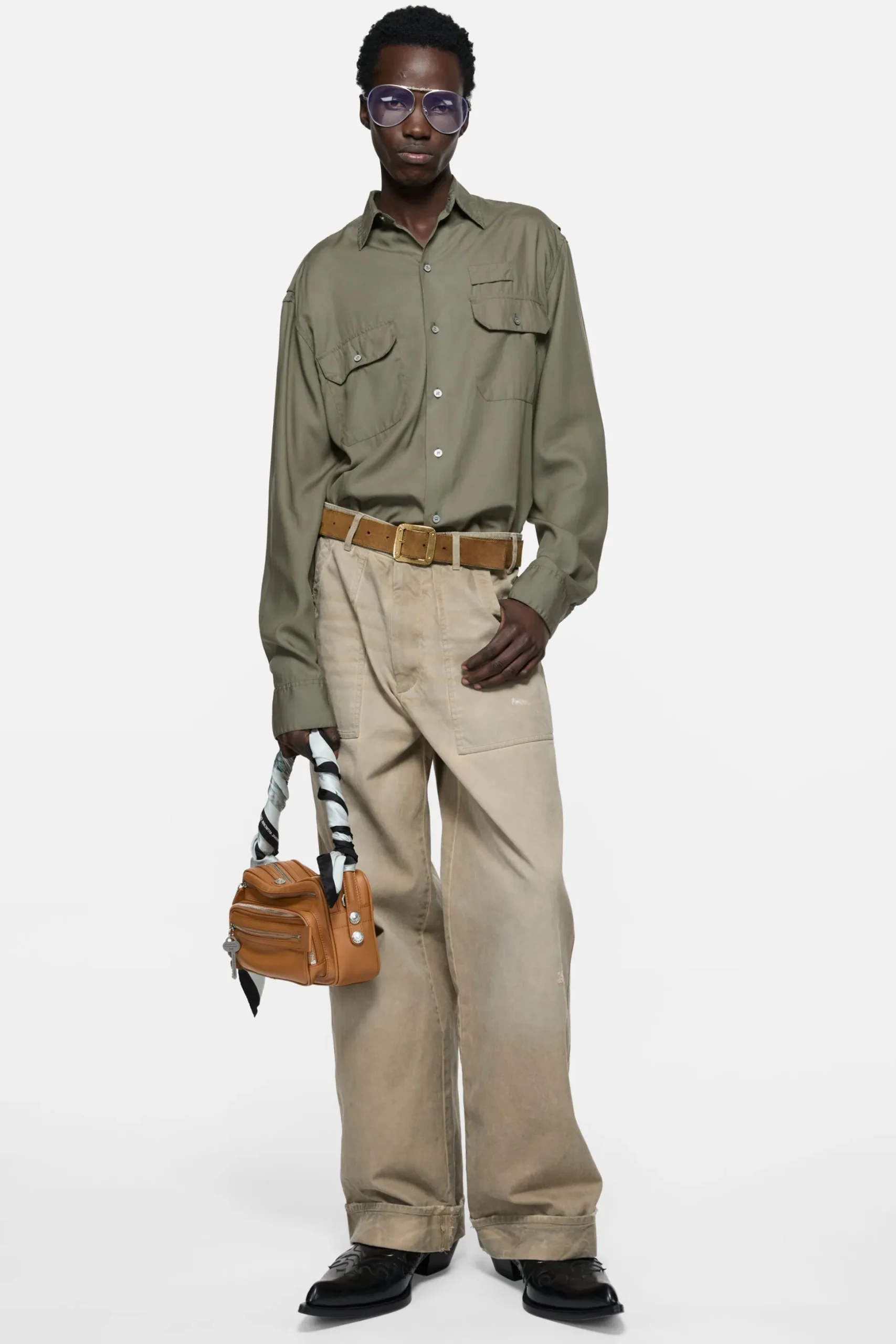 Button-up shirt with logo