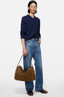 Camero Camera suede shoulder bag