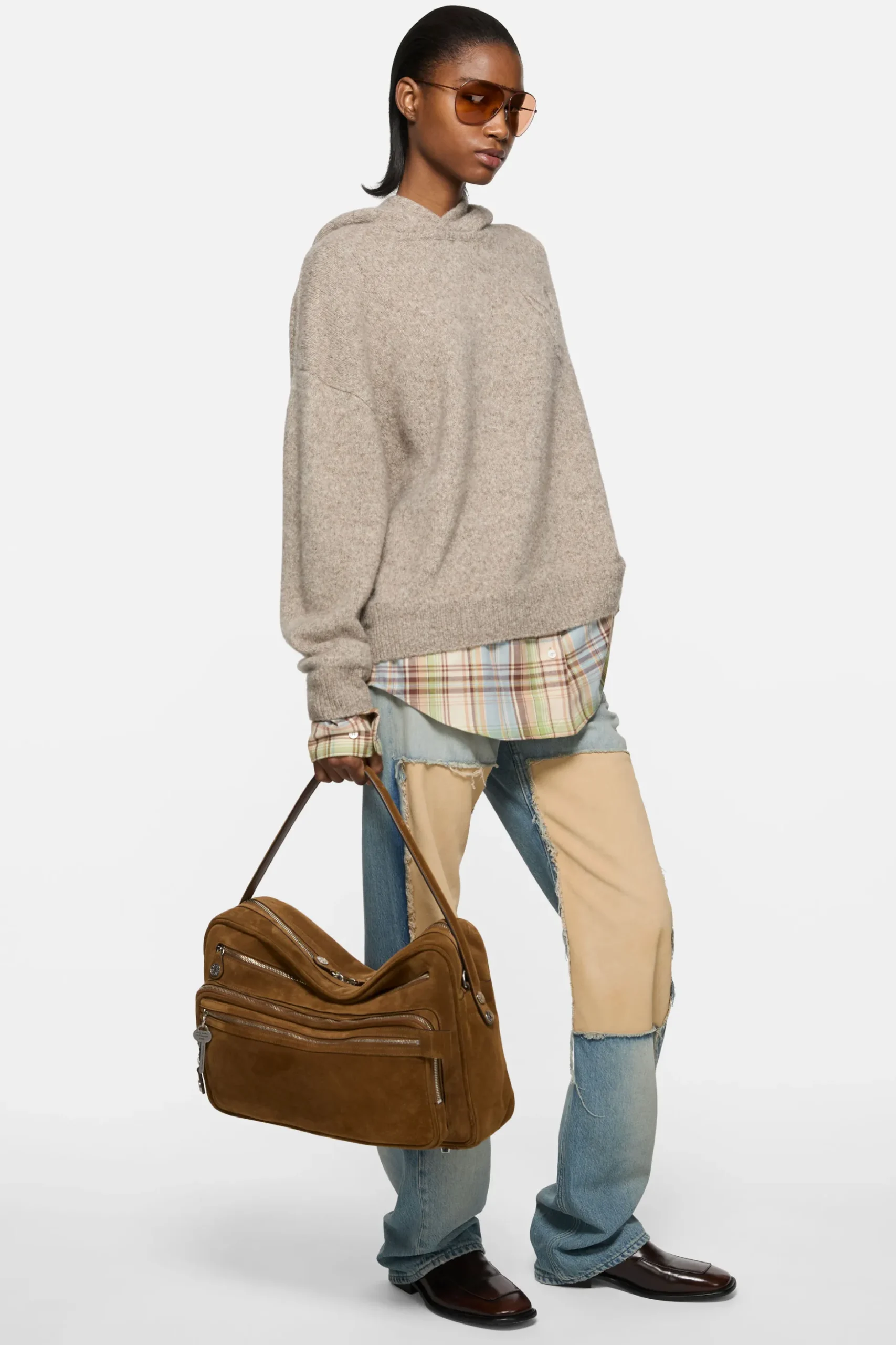 Camero Camera suede shoulder bag