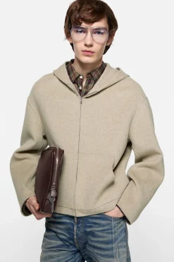 Cashmere jacket with hood