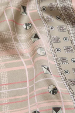 Checkered silk scarf