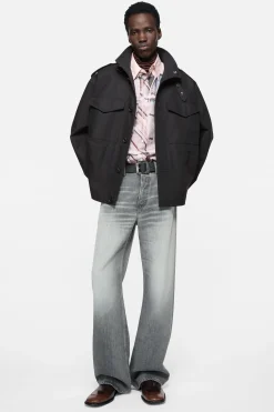 Cotton satin blouson jacket