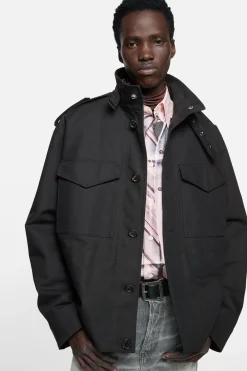 Cotton satin blouson jacket