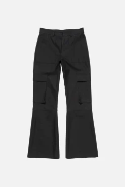 Cotton satin cargo trousers