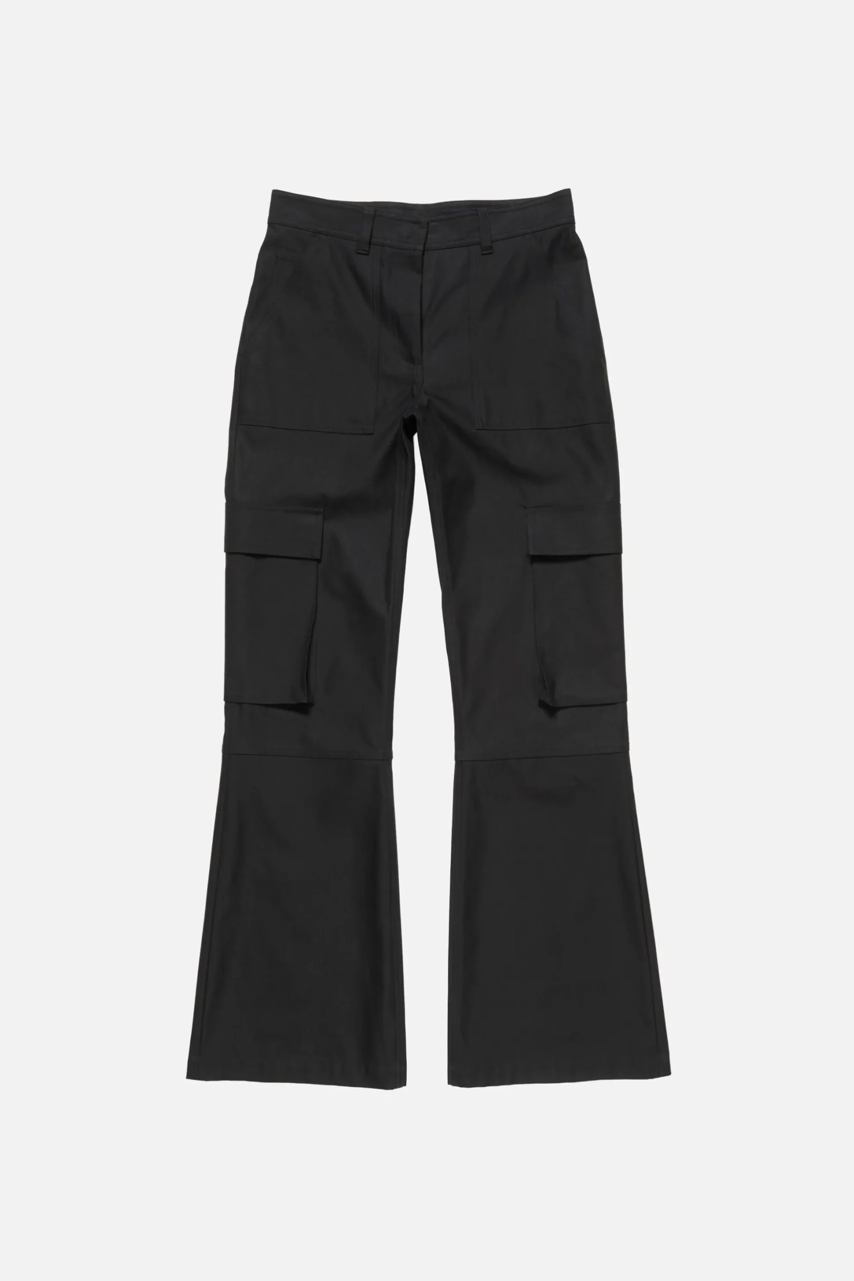 Cotton satin cargo trousers