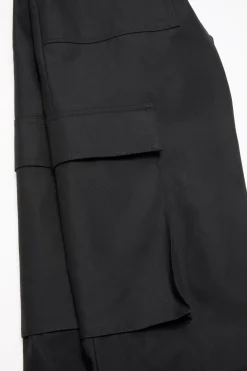 Cotton satin cargo trousers