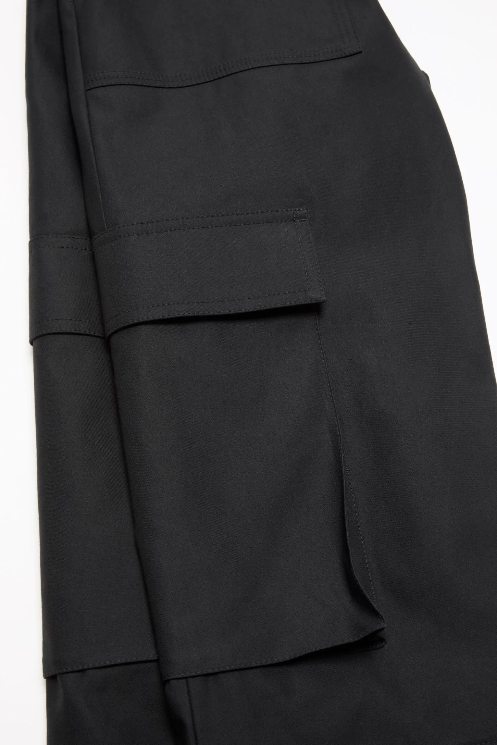 Cotton satin cargo trousers