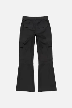 Cotton satin cargo trousers