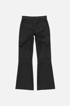 Cotton satin cargo trousers