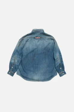 Denim button-up shirt