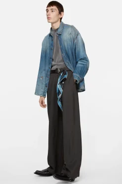 Denim button-up shirt