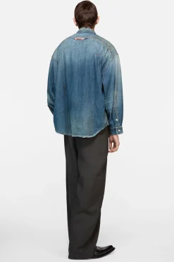 Denim button-up shirt