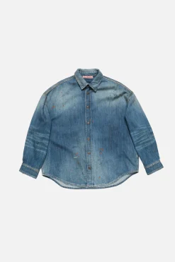 Denim button-up shirt