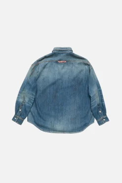 Denim button-up shirt