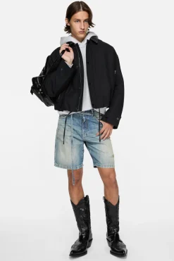 Denim shorts with belt