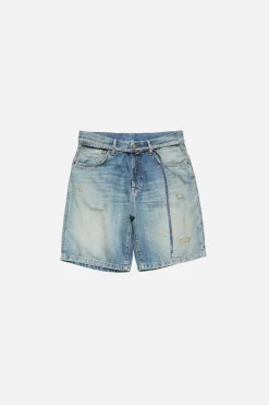 Denim shorts with belt