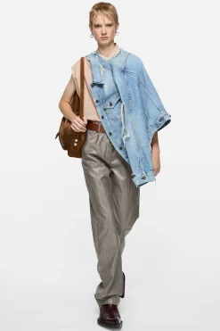 Distressed denim jacket