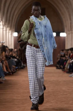 Distressed denim jacket