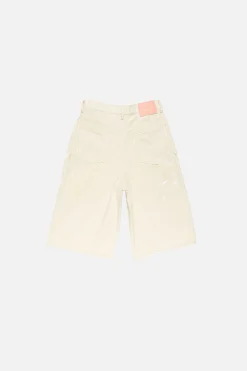 Distressed denim shorts