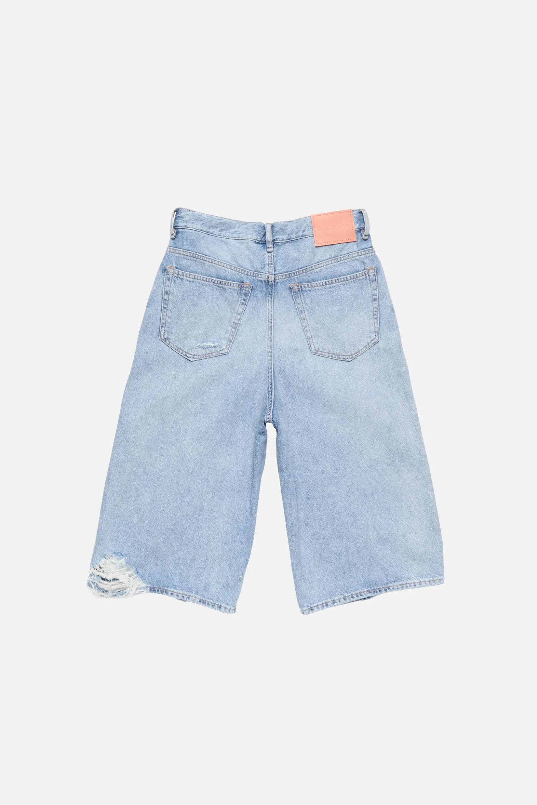 Distressed denim shorts