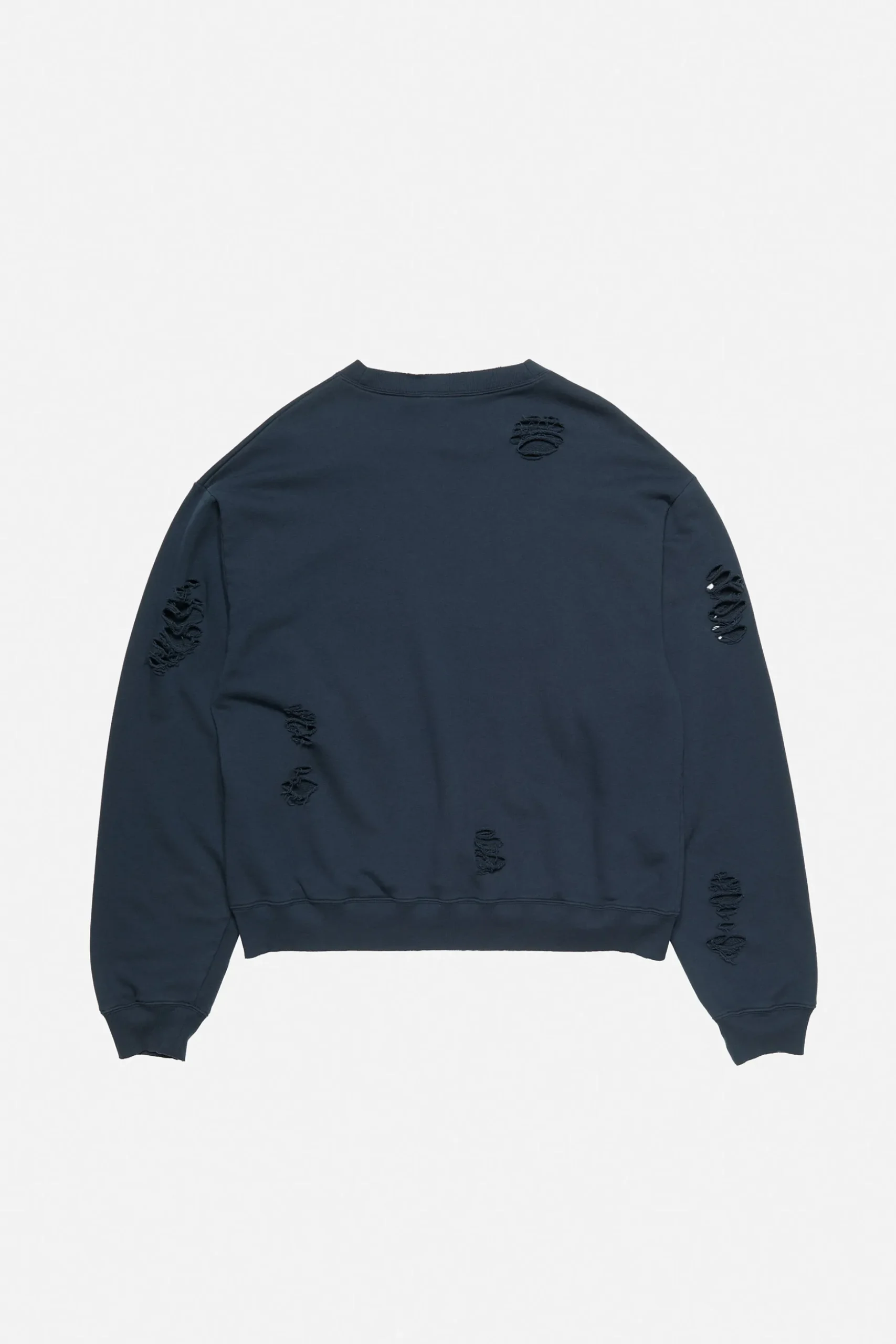 Distressed fleece sweatshirt