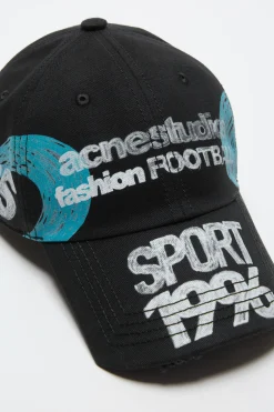 Distressed logo cap