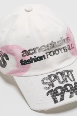 Distressed logo cap