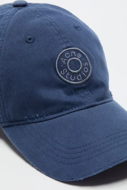 Distressed logo cap