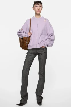 Distressed logo hoodie