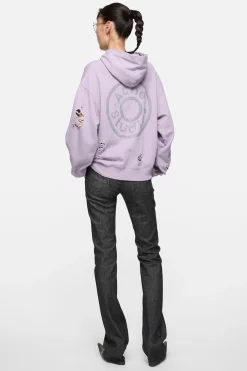 Distressed logo hoodie