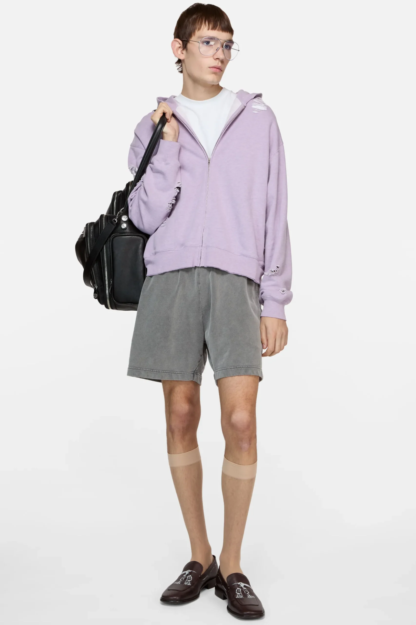 Distressed logo hoodie
