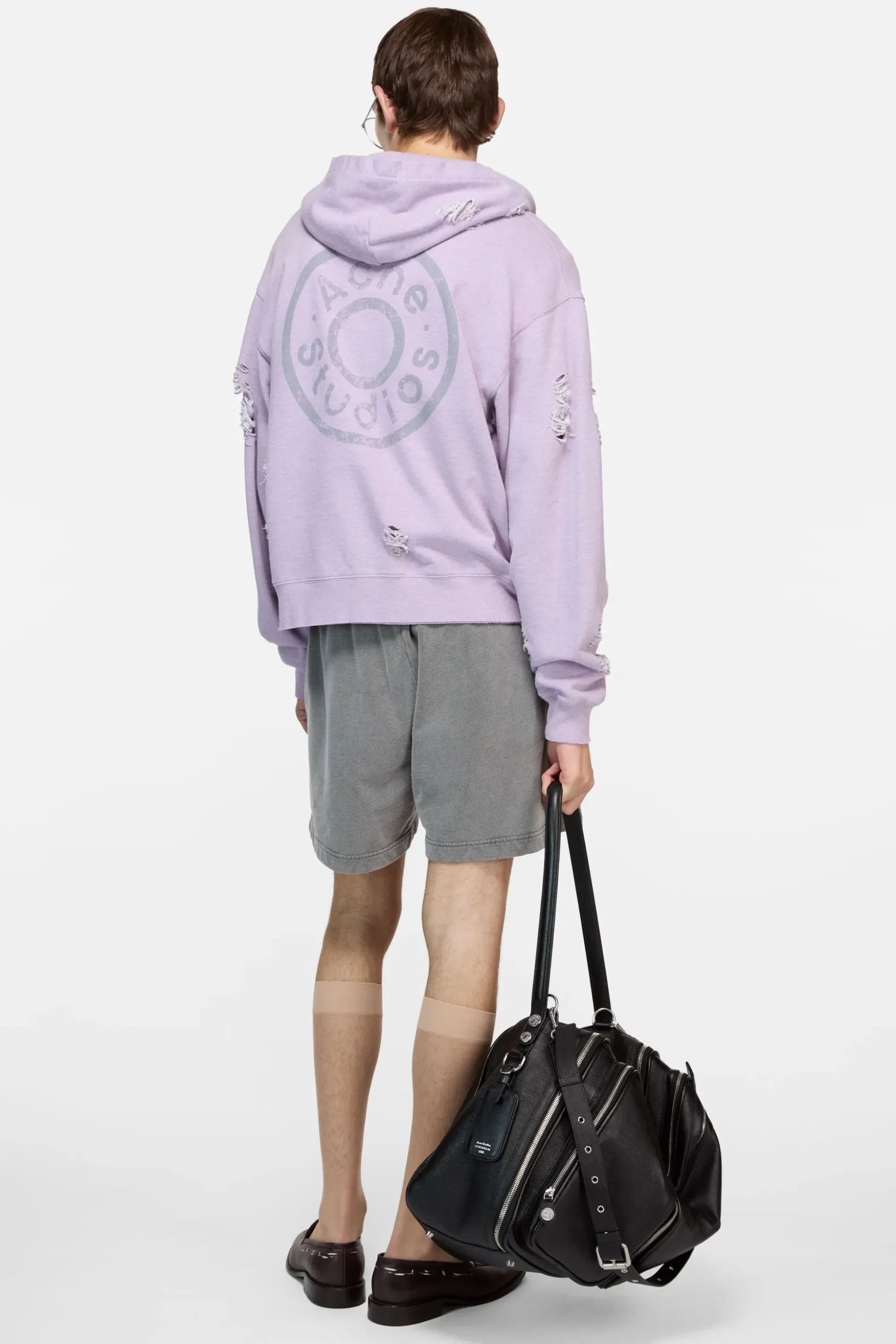 Distressed logo hoodie