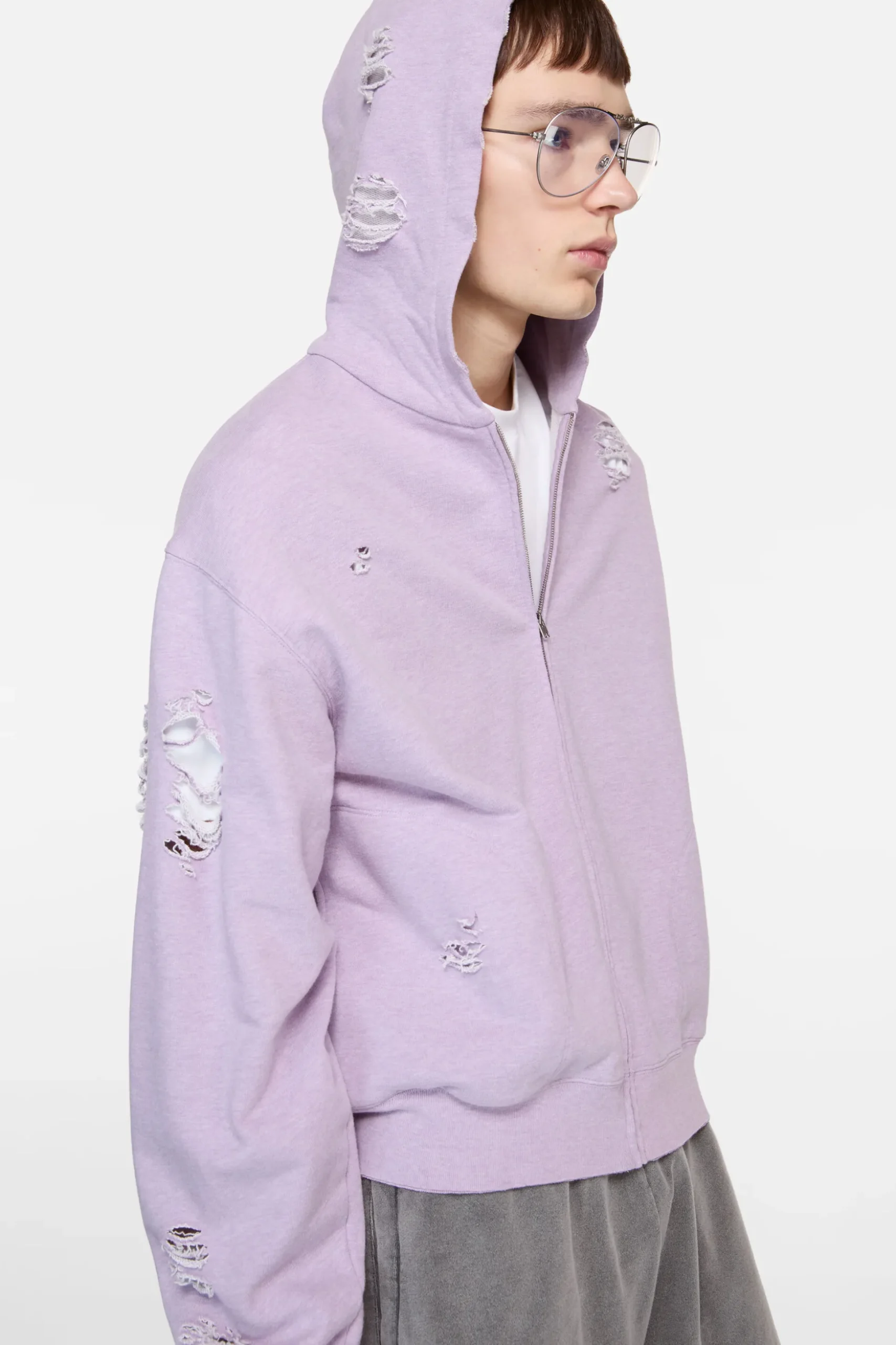Distressed logo hoodie