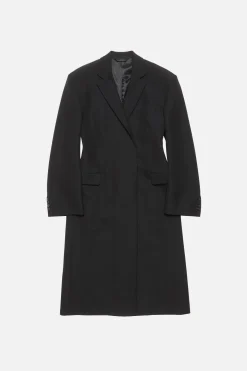 Double-breasted wool coat