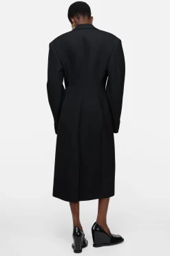 Double-breasted wool coat