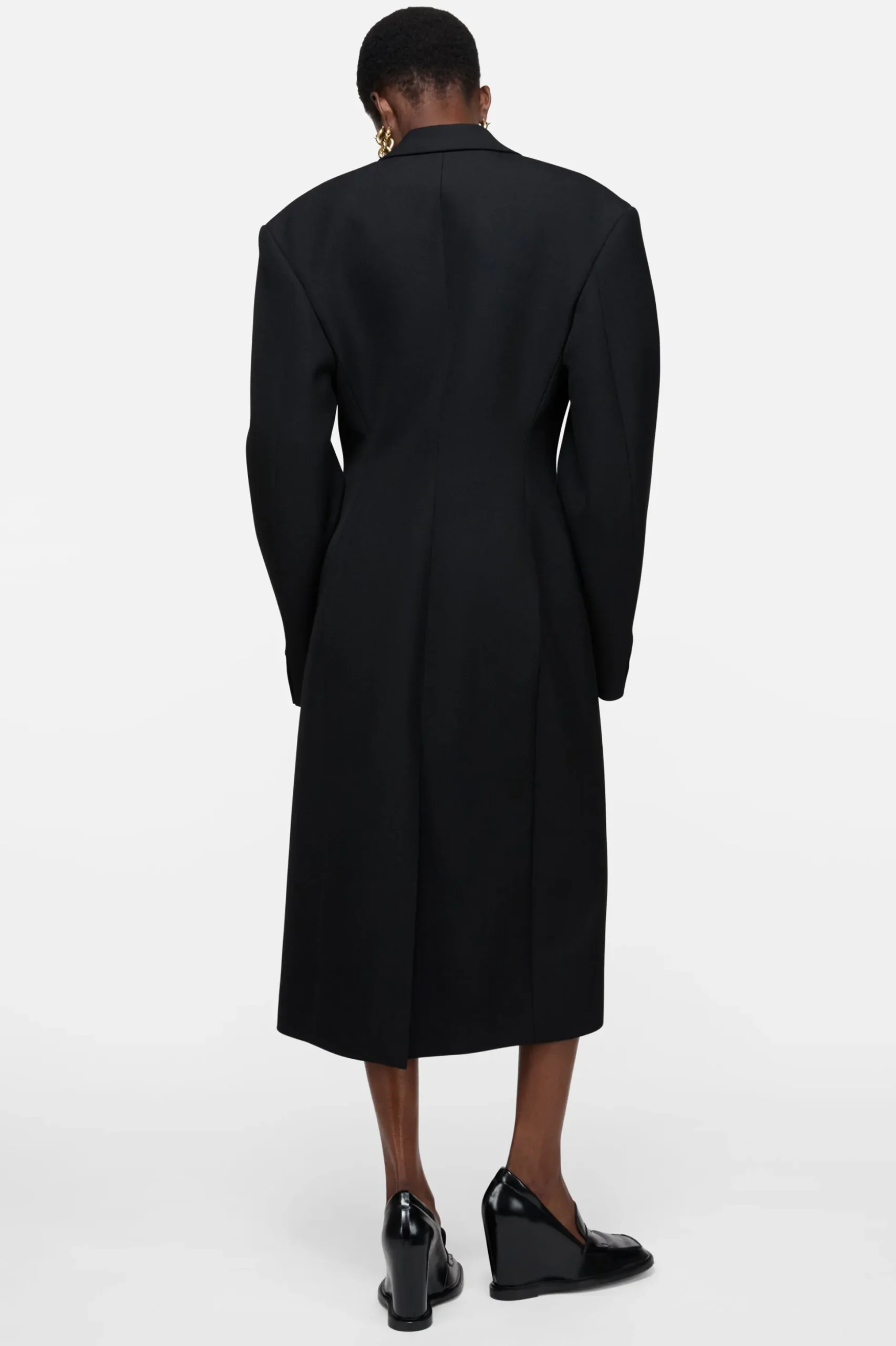 Double-breasted wool coat
