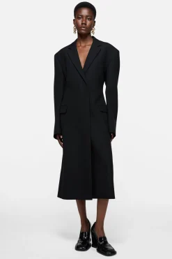 Double-breasted wool coat